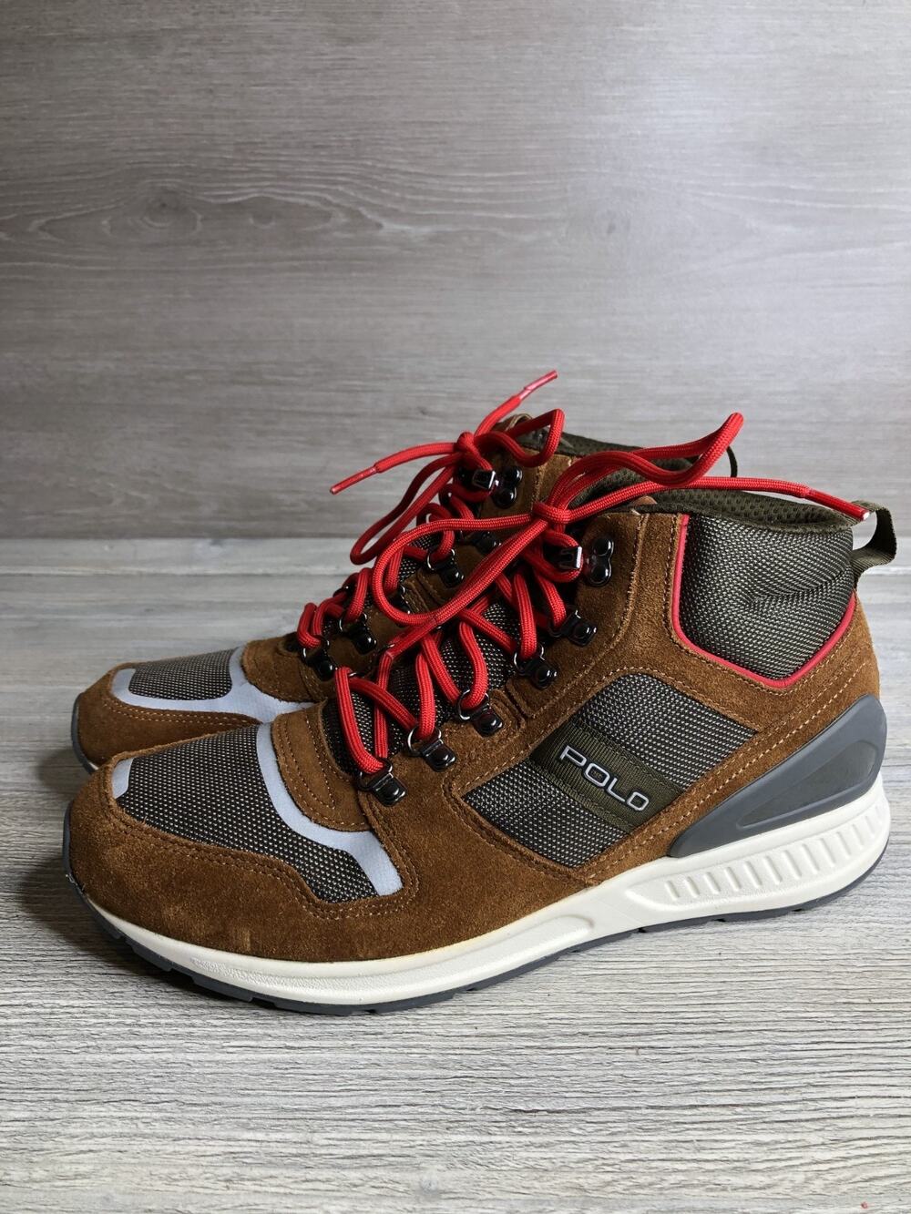 POLO Ralph Lauren Mens Size 8.5D Train 100 Mid Suede Mesh Sneakers Shoes